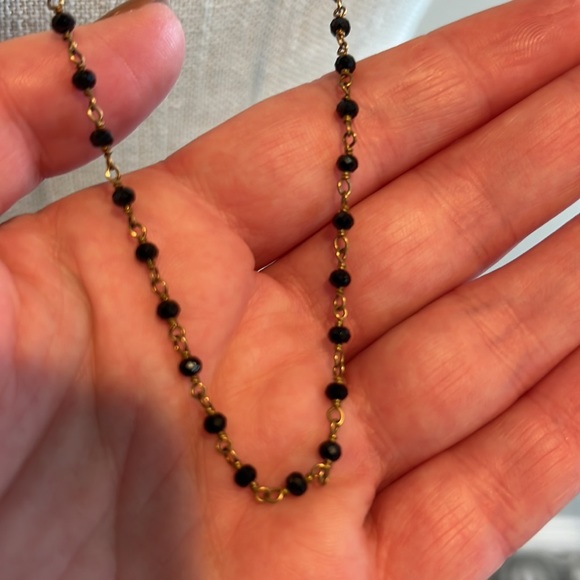 Black/gold jeweled necklace - Picture 3 of 5